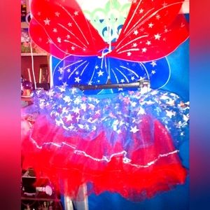 Red and blue angel wings and Tutu